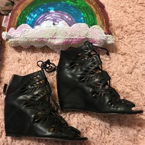 Dolce Vita gladiator style lace up wedge heels